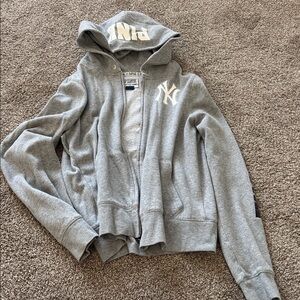 PINK New York Yankees Zip Up Hoodie Size L